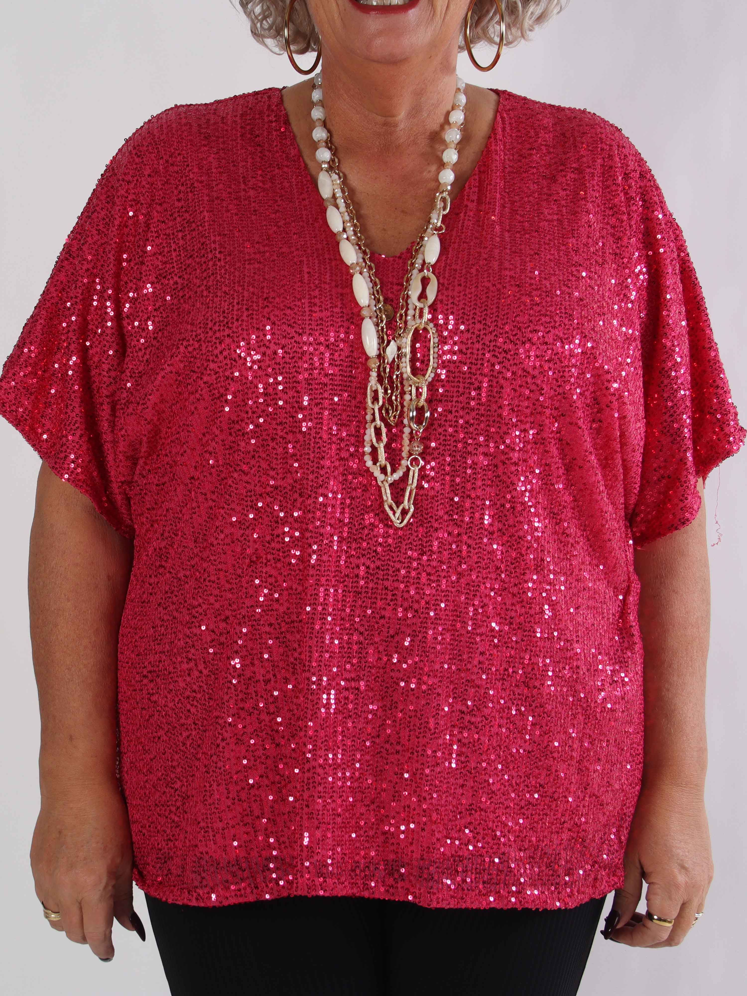 Evandie - Sød glitrende plus size tunika med pailletter